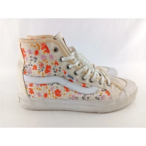 Vans Floral High-Top Sneakers - White and Cream - Picture 6 of 10